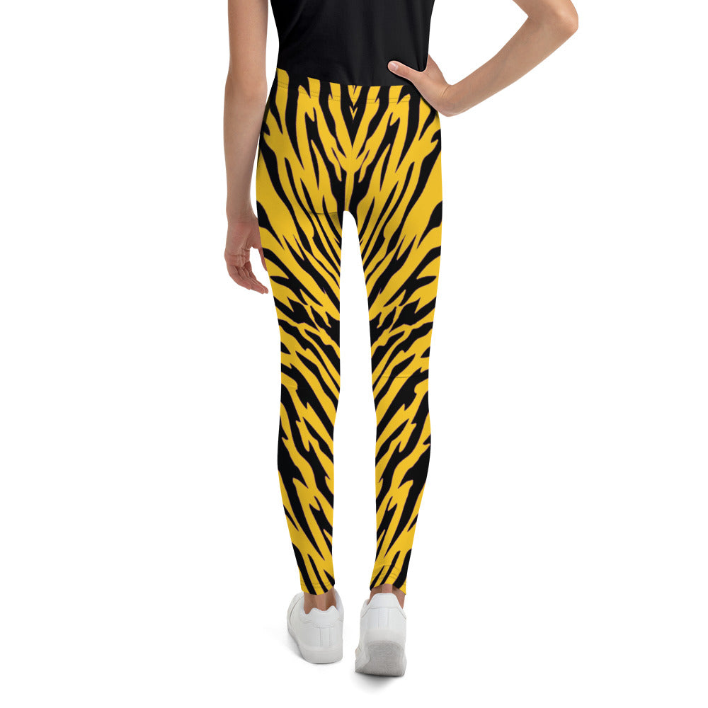 Black and Gold Tiger Stripes Youth Leggings