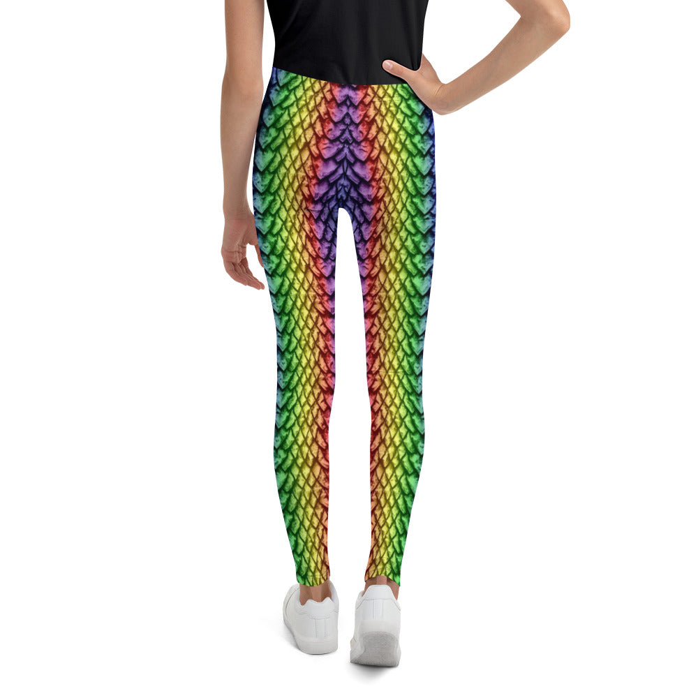 Rainbow Dragon Scale Youth Leggings