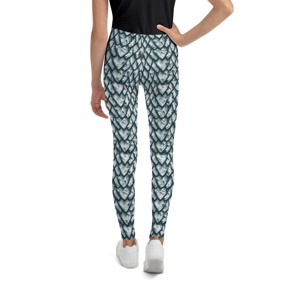 Ice Dragon Scale Youth Leggings