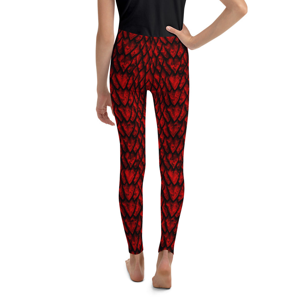 Ruby Dragon Scale Youth Leggings