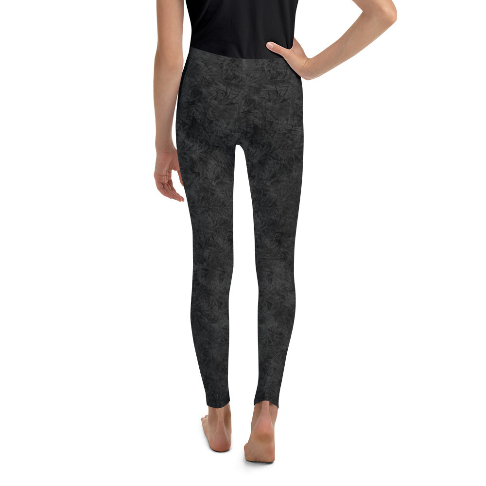 Black Cat Fur Print Youth Leggings