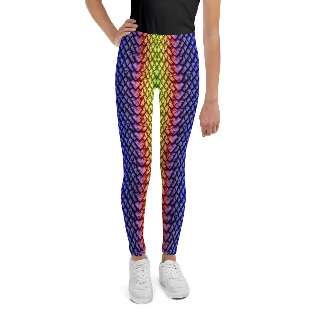 Rainbow Dragon Scale Youth Leggings