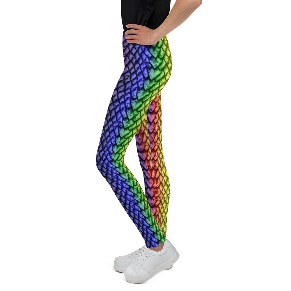 Rainbow Dragon Scale Youth Leggings