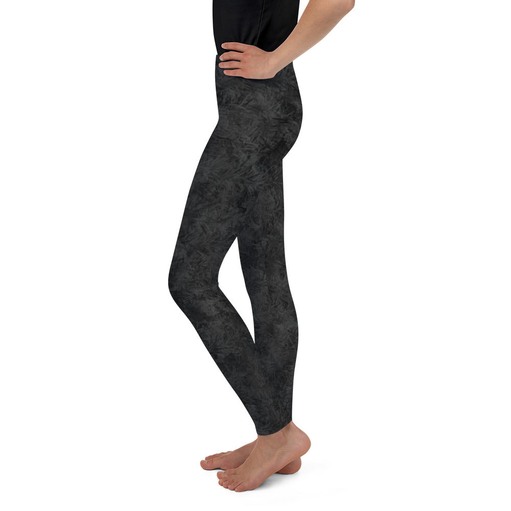 Black Cat Fur Print Youth Leggings