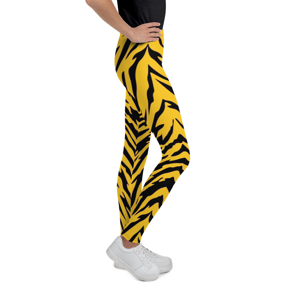 Black and Gold Tiger Stripes Youth Leggings