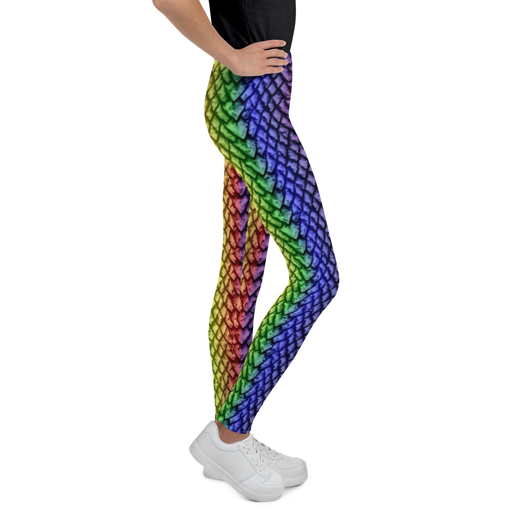 Rainbow Dragon Scale Youth Leggings