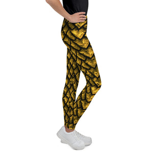 Gold Dragon Scale Youth Leggings