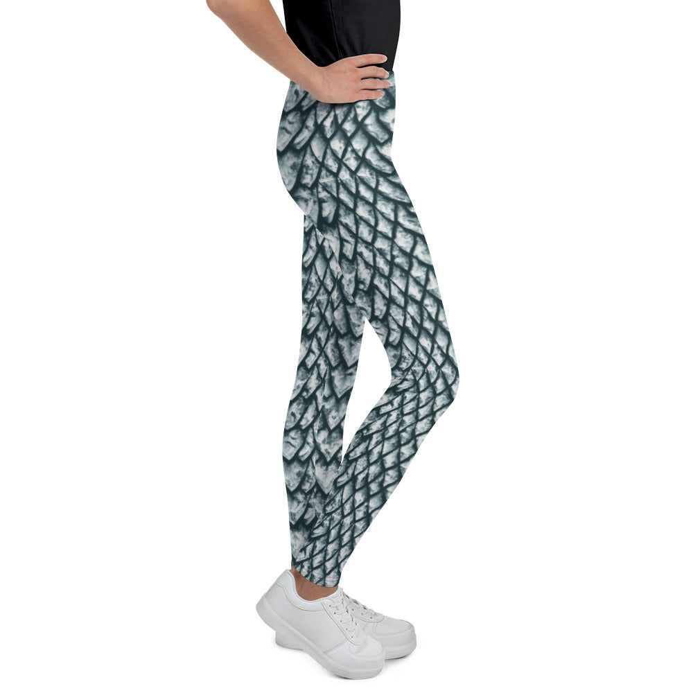 Ice Dragon Scale Youth Leggings