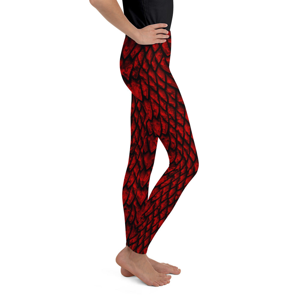 Ruby Dragon Scale Youth Leggings