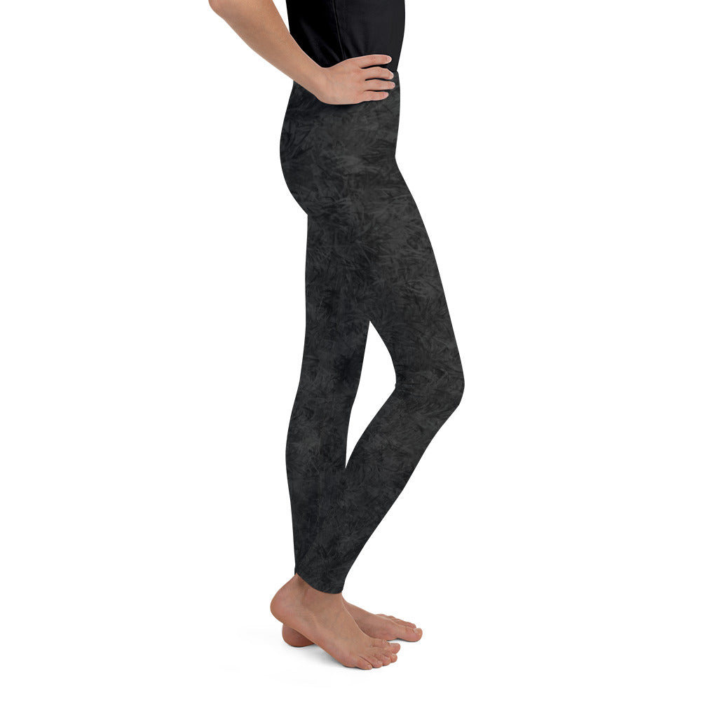 Black Cat Fur Print Youth Leggings