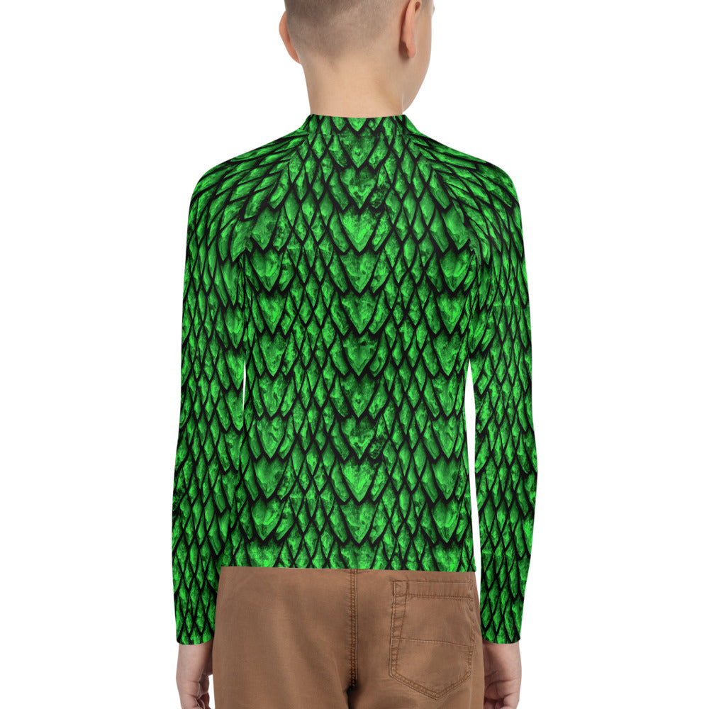 Emerald Dragon Scale Youth Rash Guard