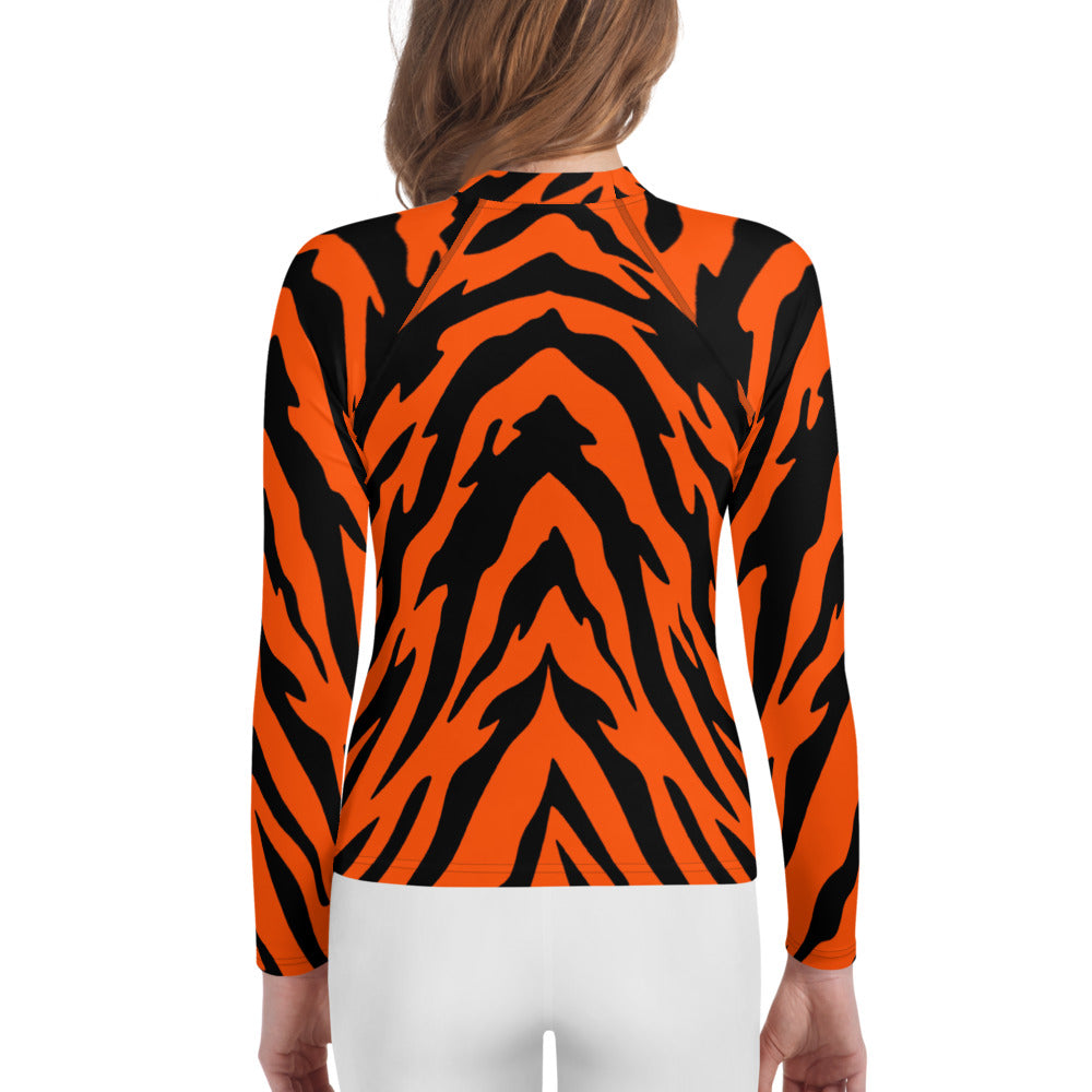 Bengal Tiger Stripe Youth Rash Guard