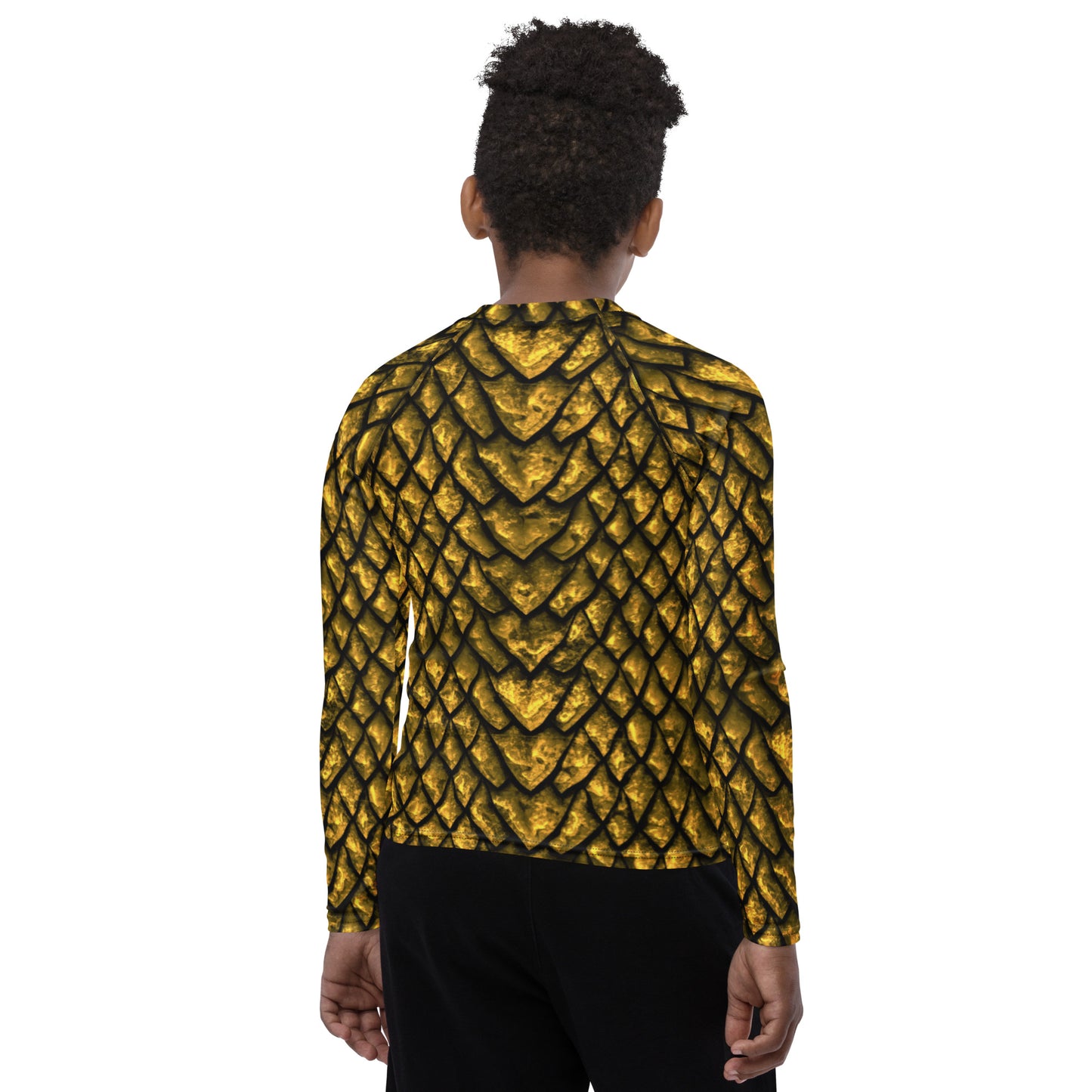 Gold Dragon Scale Youth Rash Guard