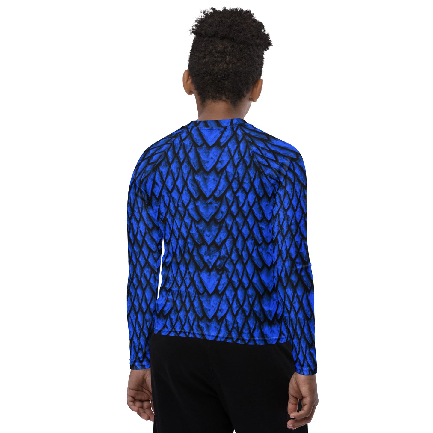 Sapphire Dragon Scale Youth Rash Guard