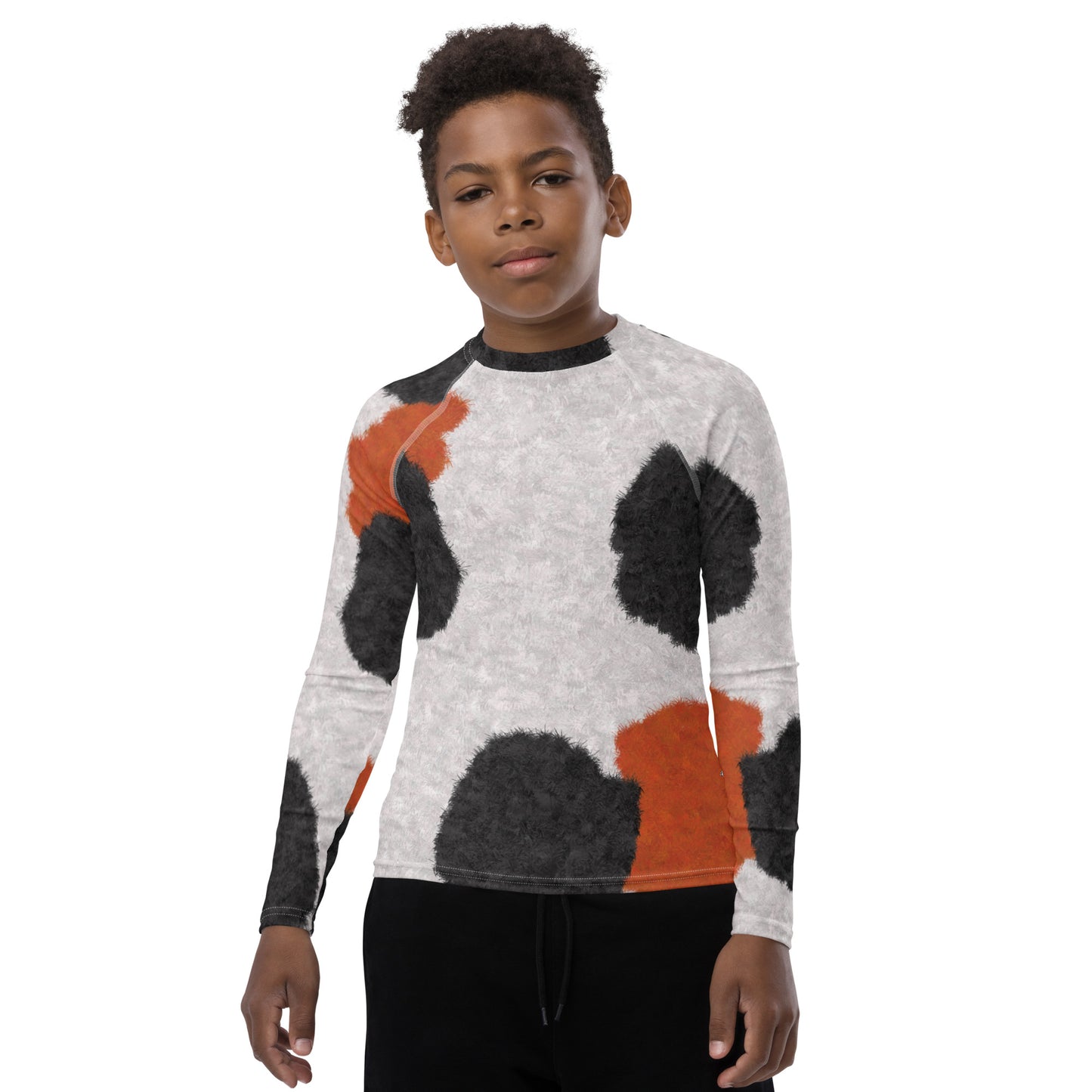 Calico Cat Fur Print Youth Rash Guard