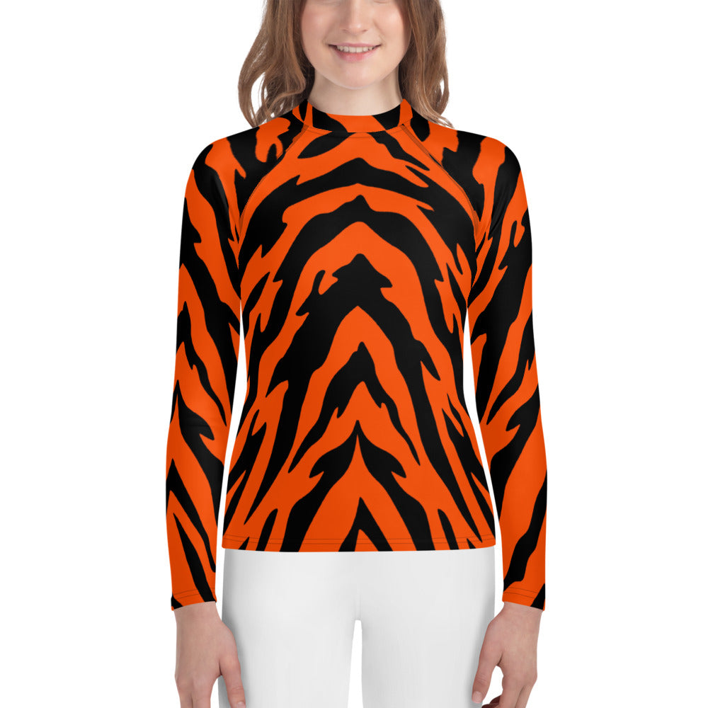 Bengal Tiger Stripe Youth Rash Guard