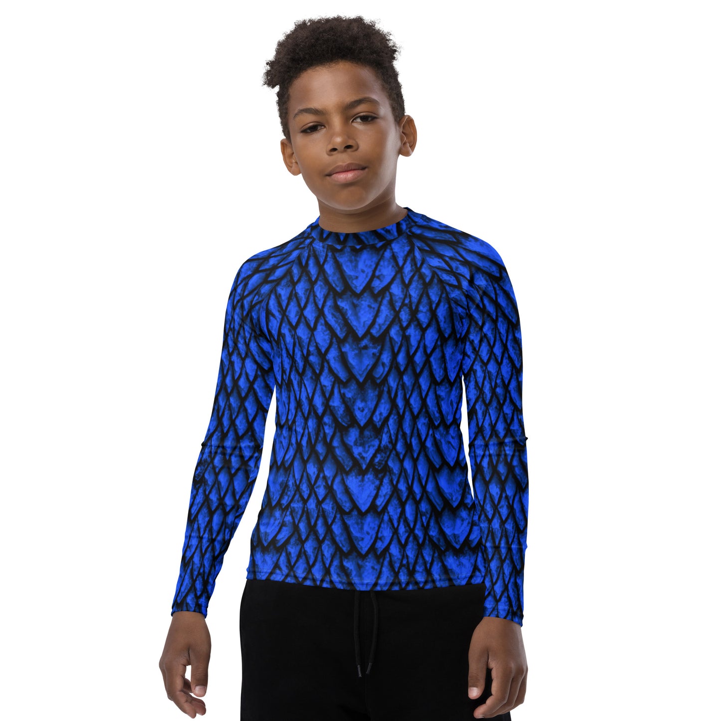 Sapphire Dragon Scale Youth Rash Guard