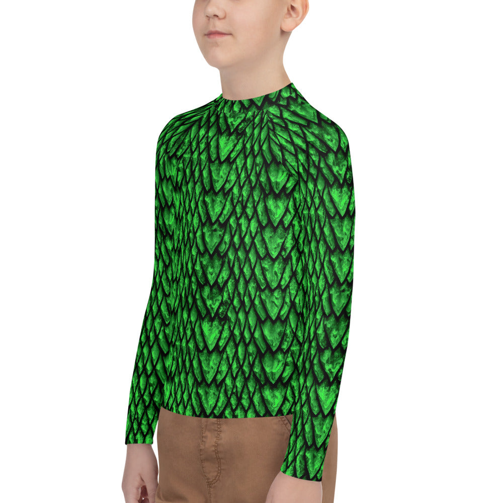 Emerald Dragon Scale Youth Rash Guard