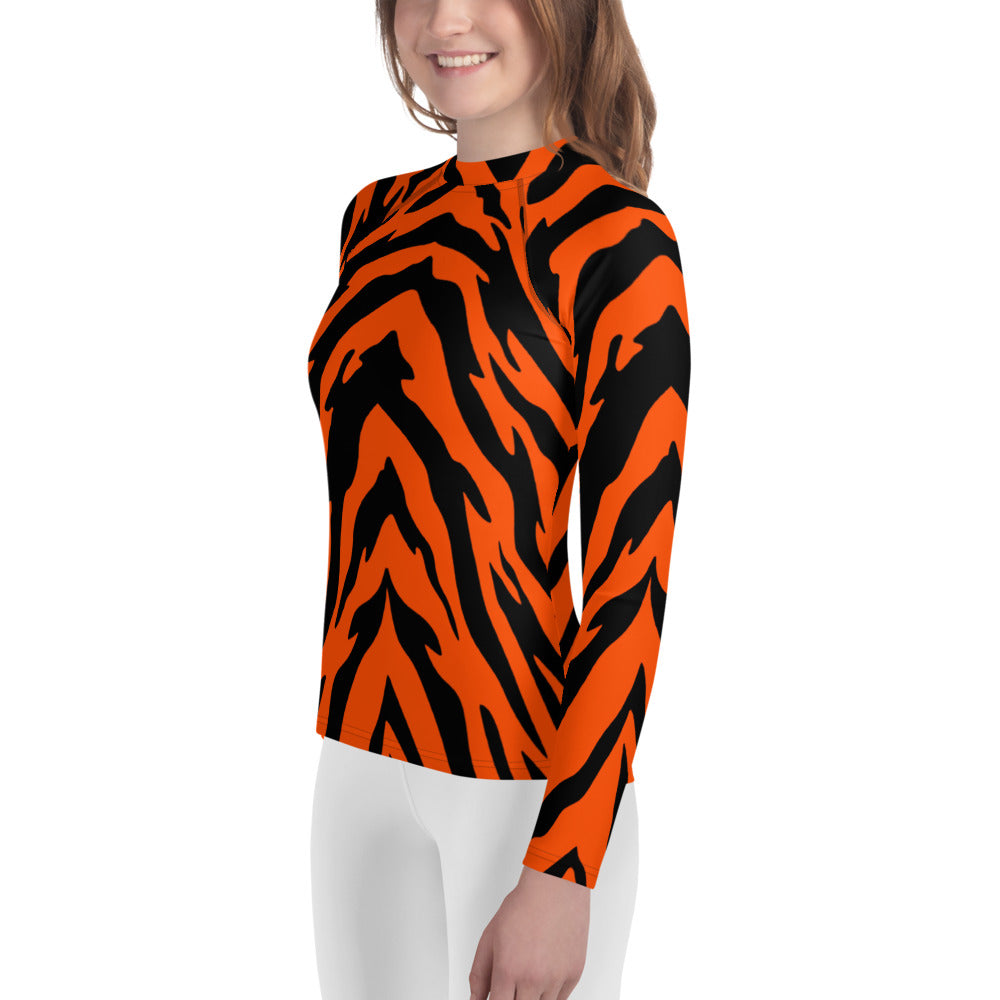 Bengal Tiger Stripe Youth Rash Guard