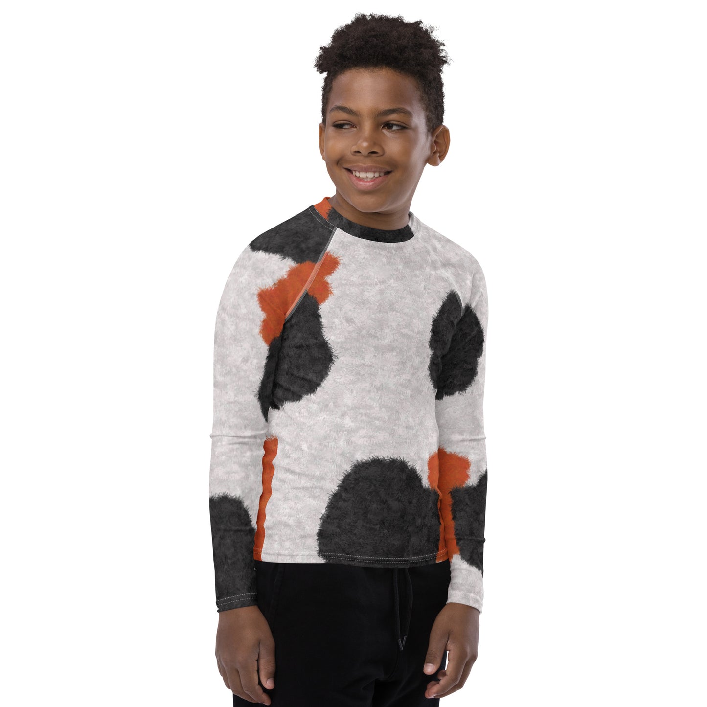 Calico Cat Fur Print Youth Rash Guard