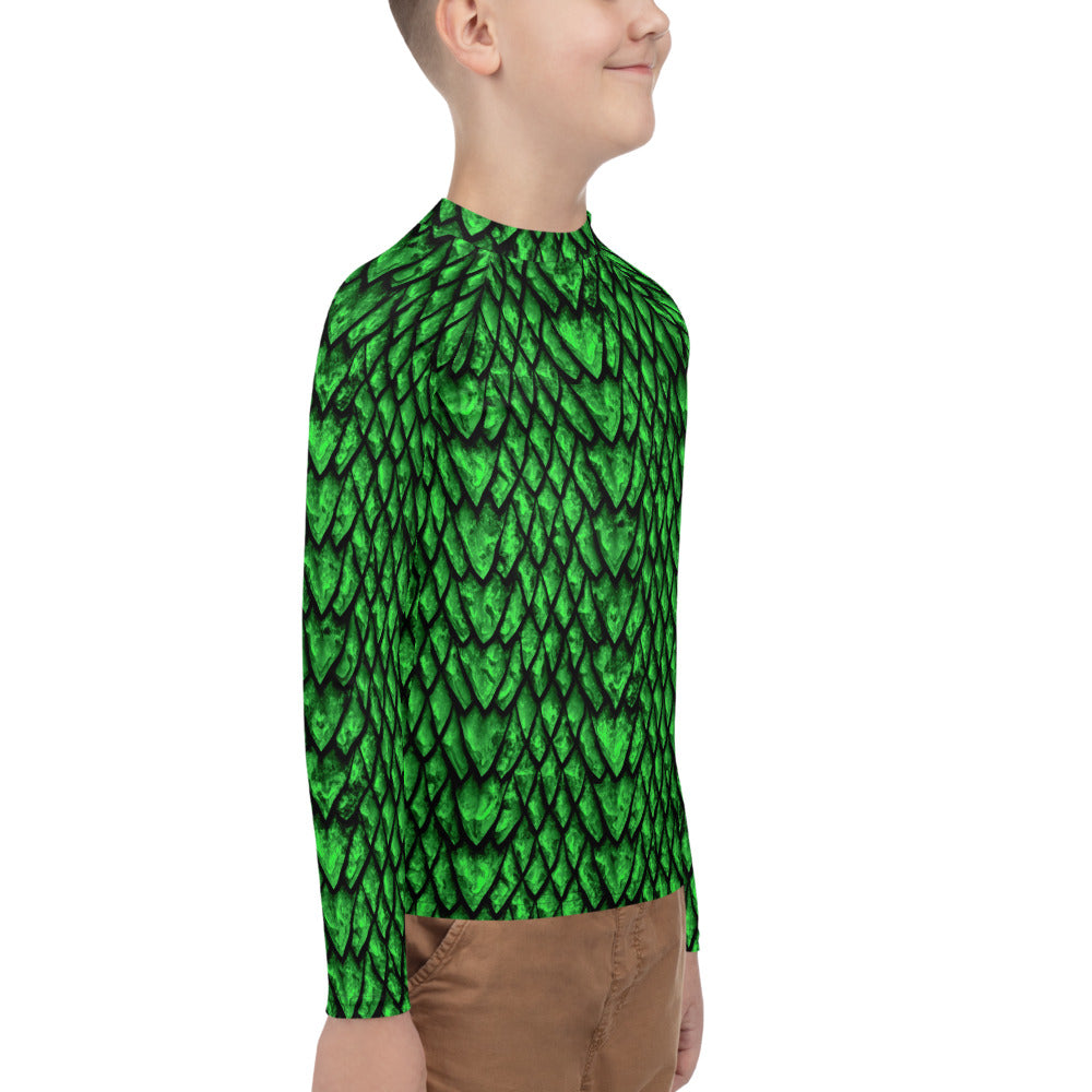 Emerald Dragon Scale Youth Rash Guard