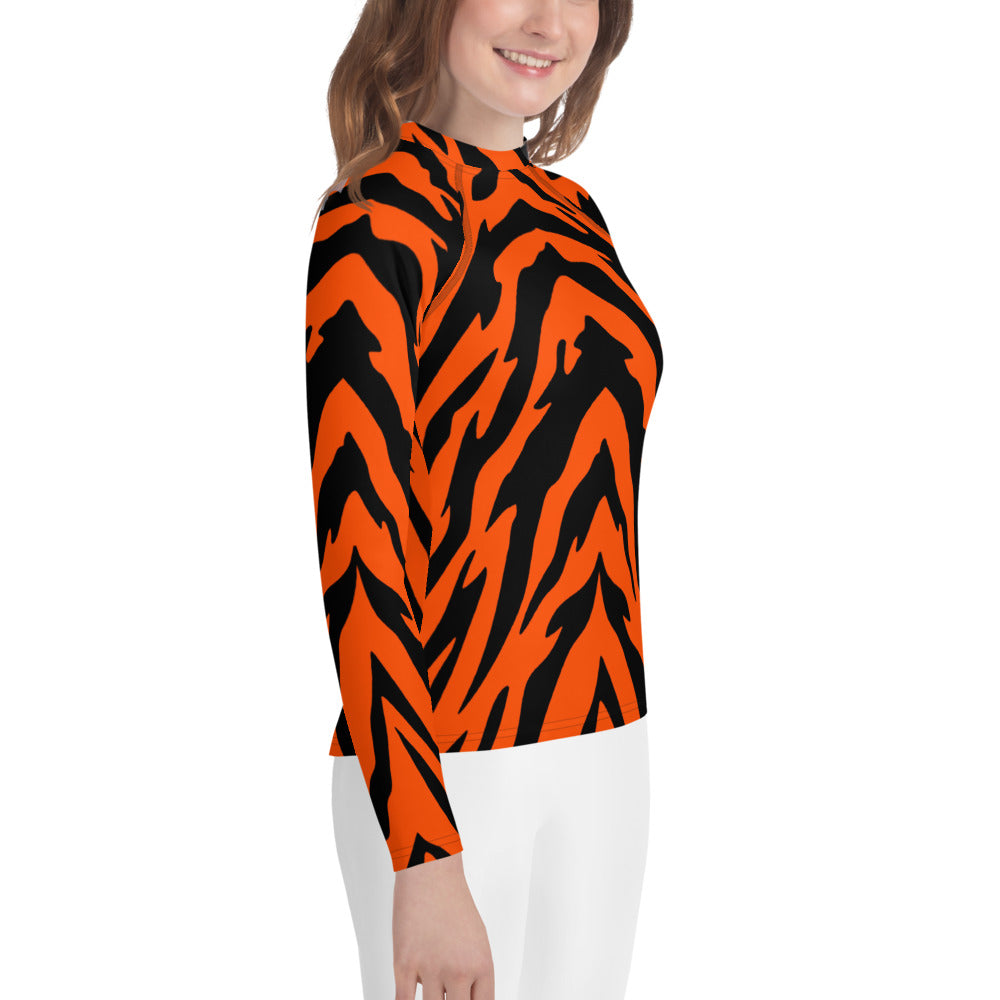 Bengal Tiger Stripe Youth Rash Guard