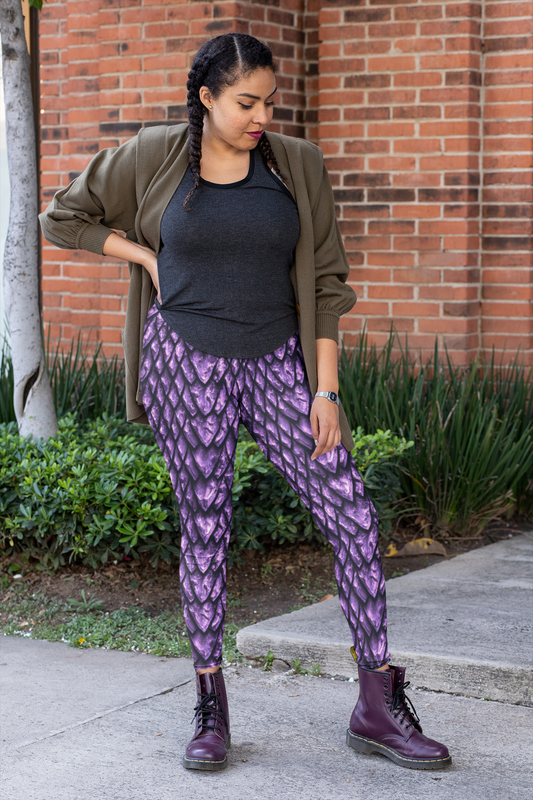 Amethyst Dragon Scales Yoga Leggings