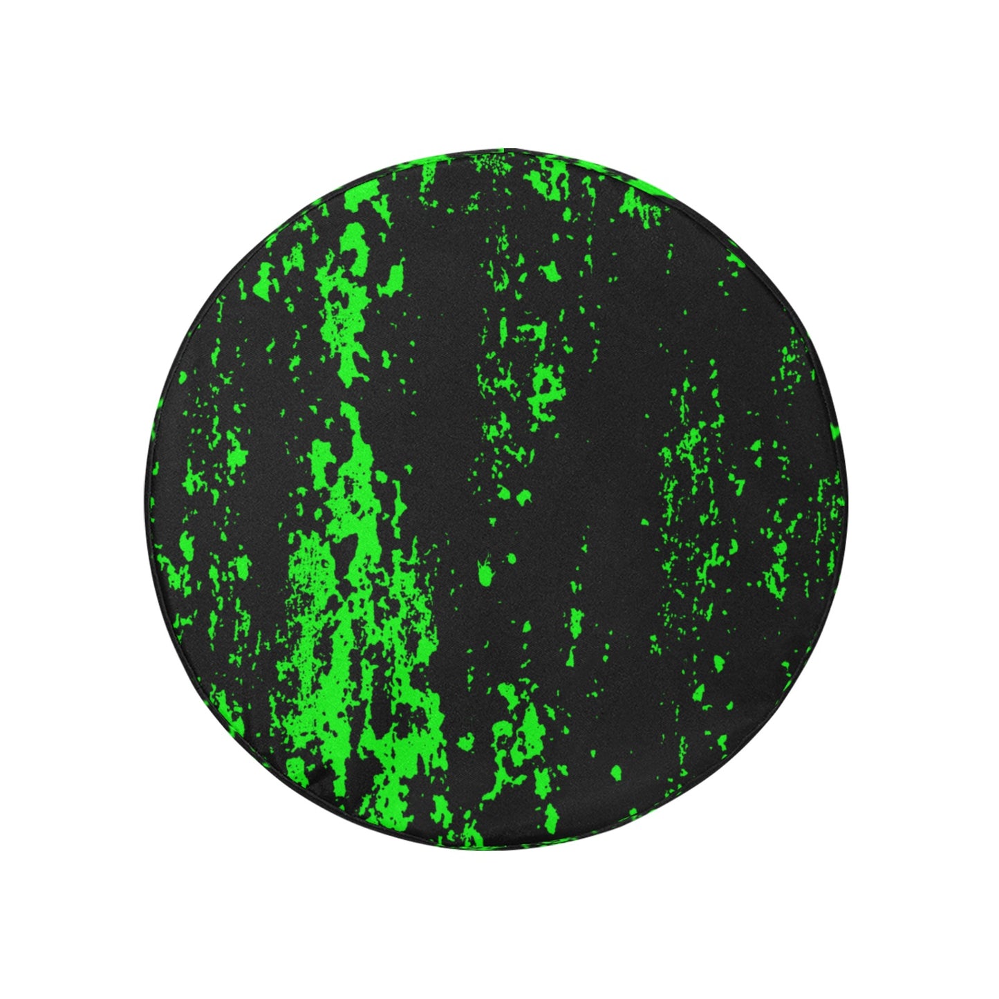 Neon Green Spray on Black Spare Tire Cover (Medium) (16")