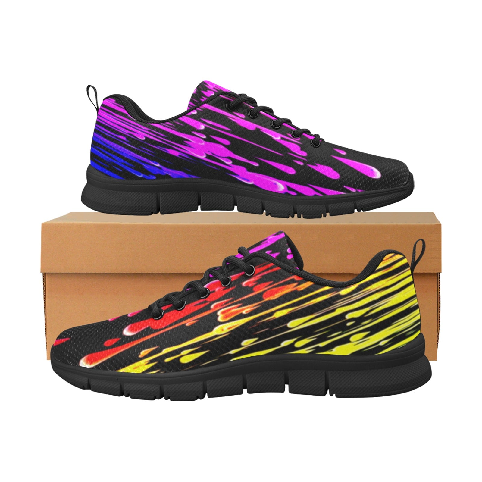 Rainbow Drip Men's Breathable Sneakers