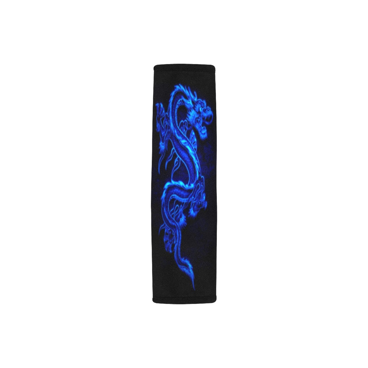 Blue Fire Dragon Medium Car Seat Belt Cover 7" x 10"