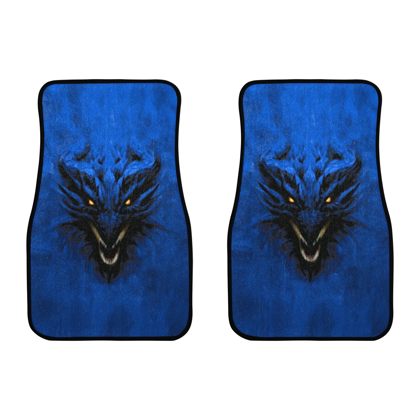 Rich Blue Shadow Dragon Front Car Floor Mat (2pcs)