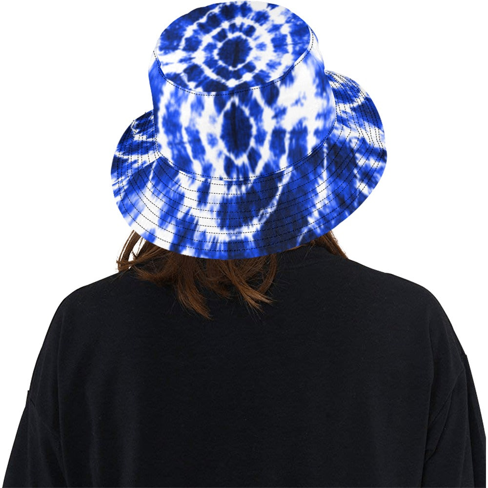 Blue Shibori Tie Dye Bucket Hat