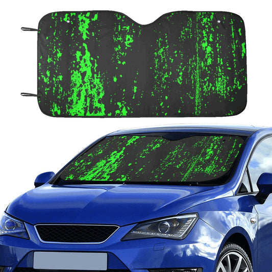 Neon Green Spray Auto Sun Shade 55" x 29.53"