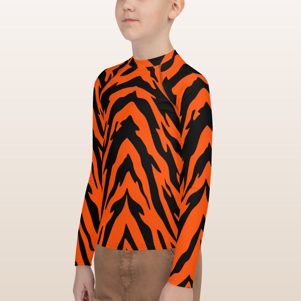 Bengal Tiger Stripe Youth Rash Guard