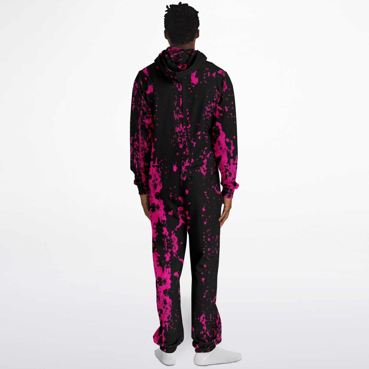 Pink Spray on Black Jumpsuit