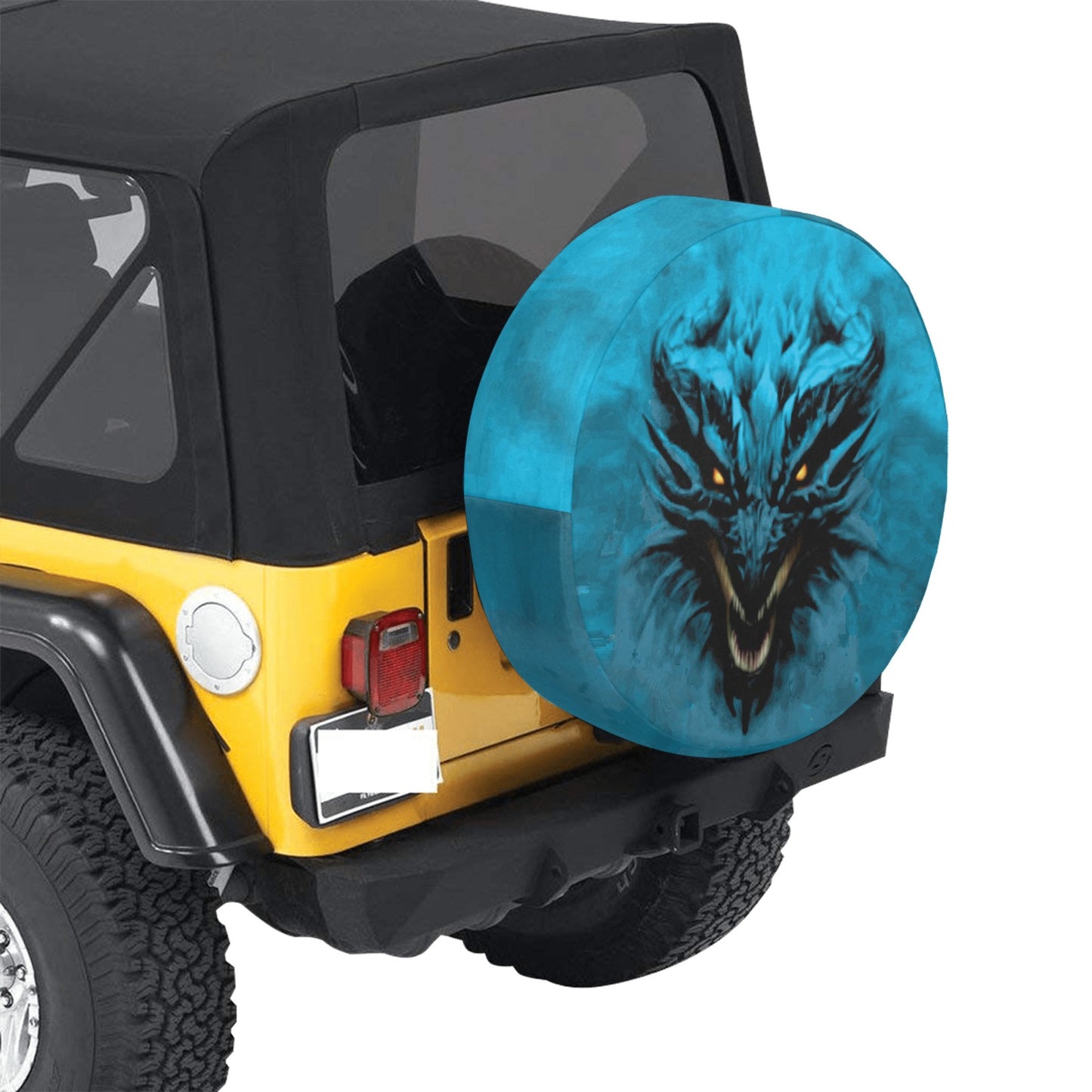 Aqua Shadow Dragon Spare Tire Cover (Small) (15")