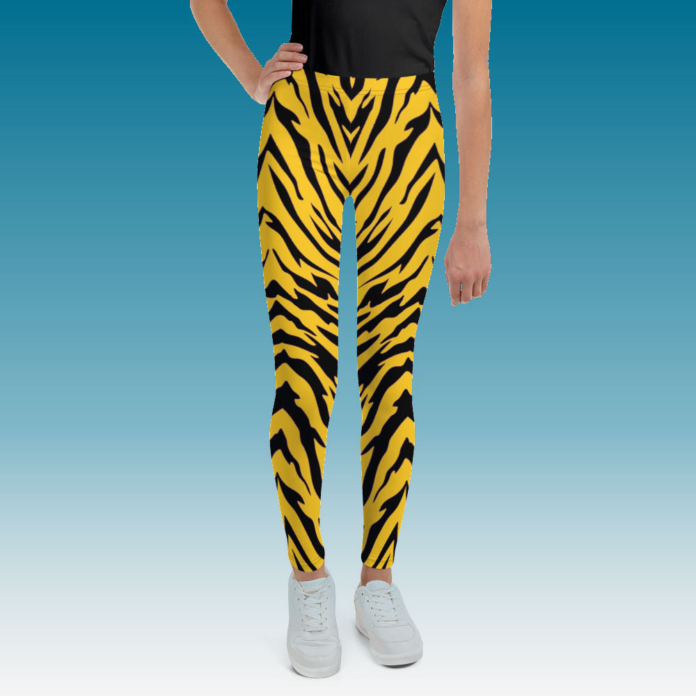 Black and Gold Tiger Stripes Youth Leggings