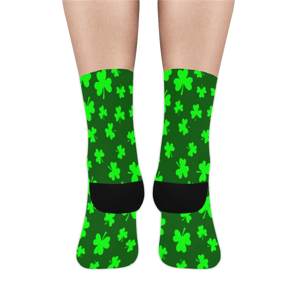 Saint Patrick's Day Shamrock Sublimated Crew Socks