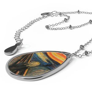 The Scream by Edvard Munch Oval Necklace