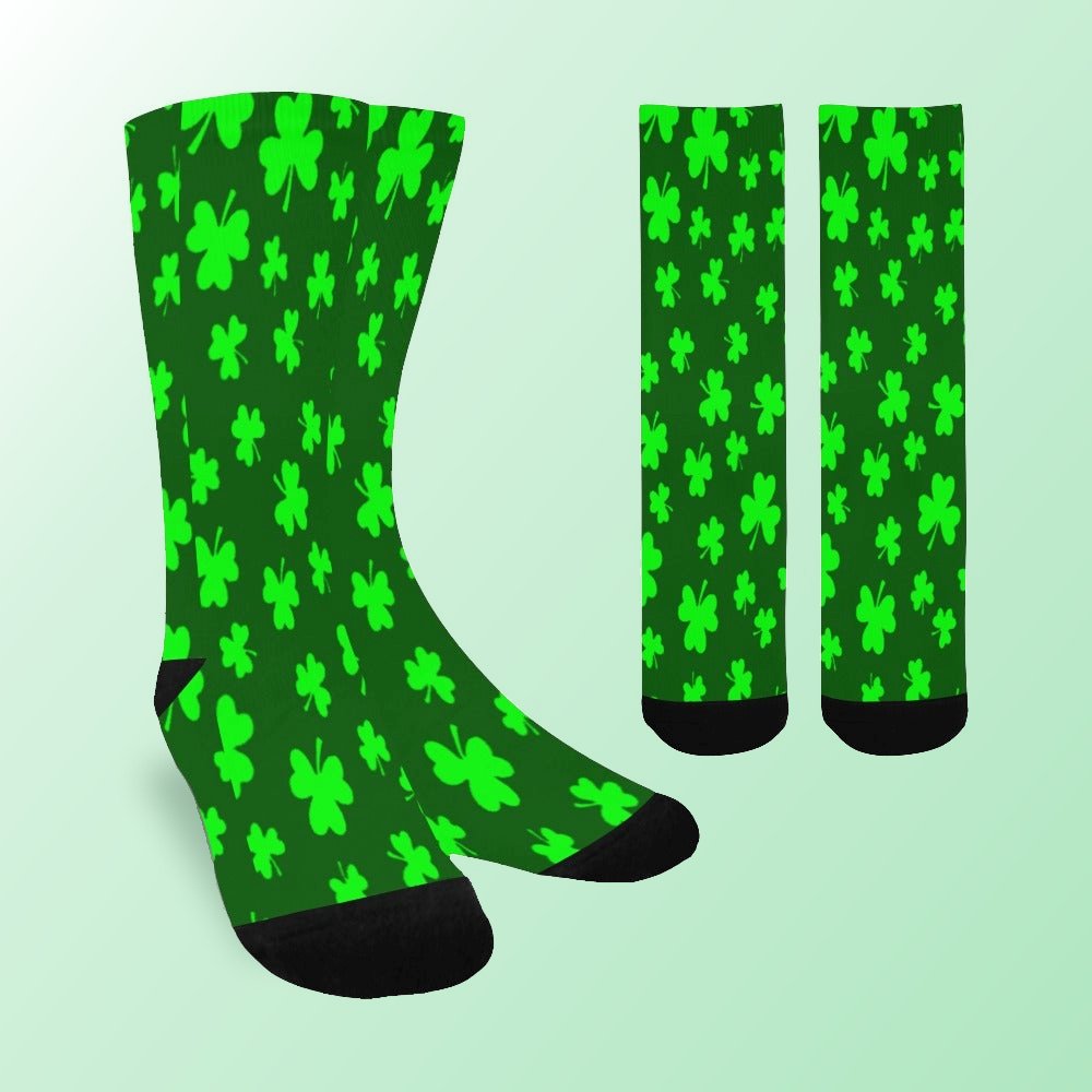 Saint Patrick's Day Shamrock Sublimated Crew Socks