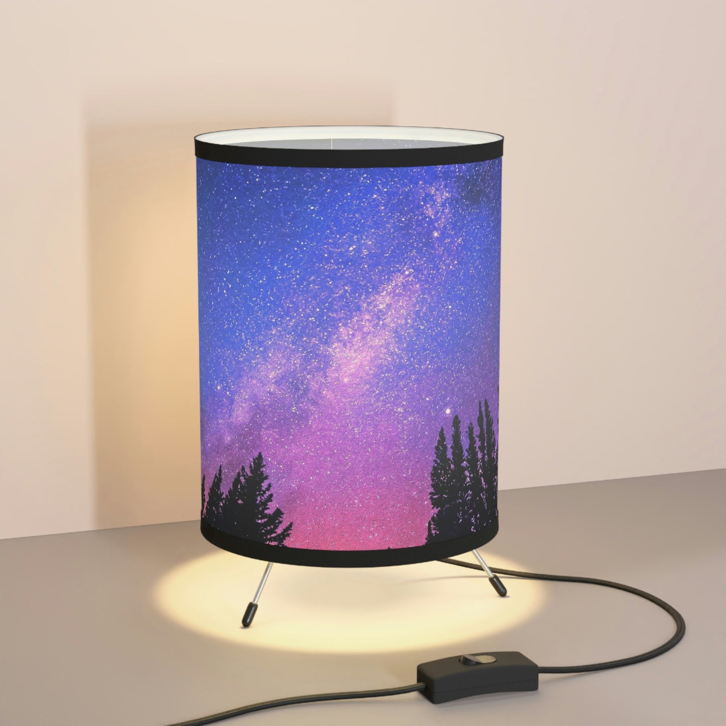 Vibrant Milky Way Printed Tripod Lamp