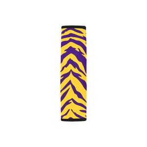 Purple and Gold Tiger Stripe Seat Belt Cover 7" x 12.6"