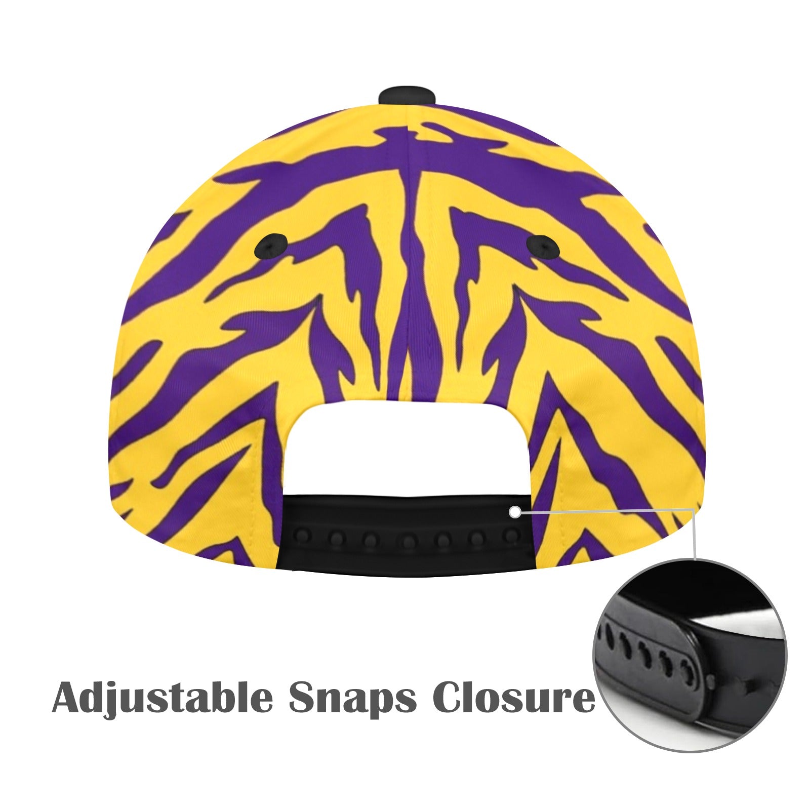 Purple and Gold Tiger Stripe Snapback Cap