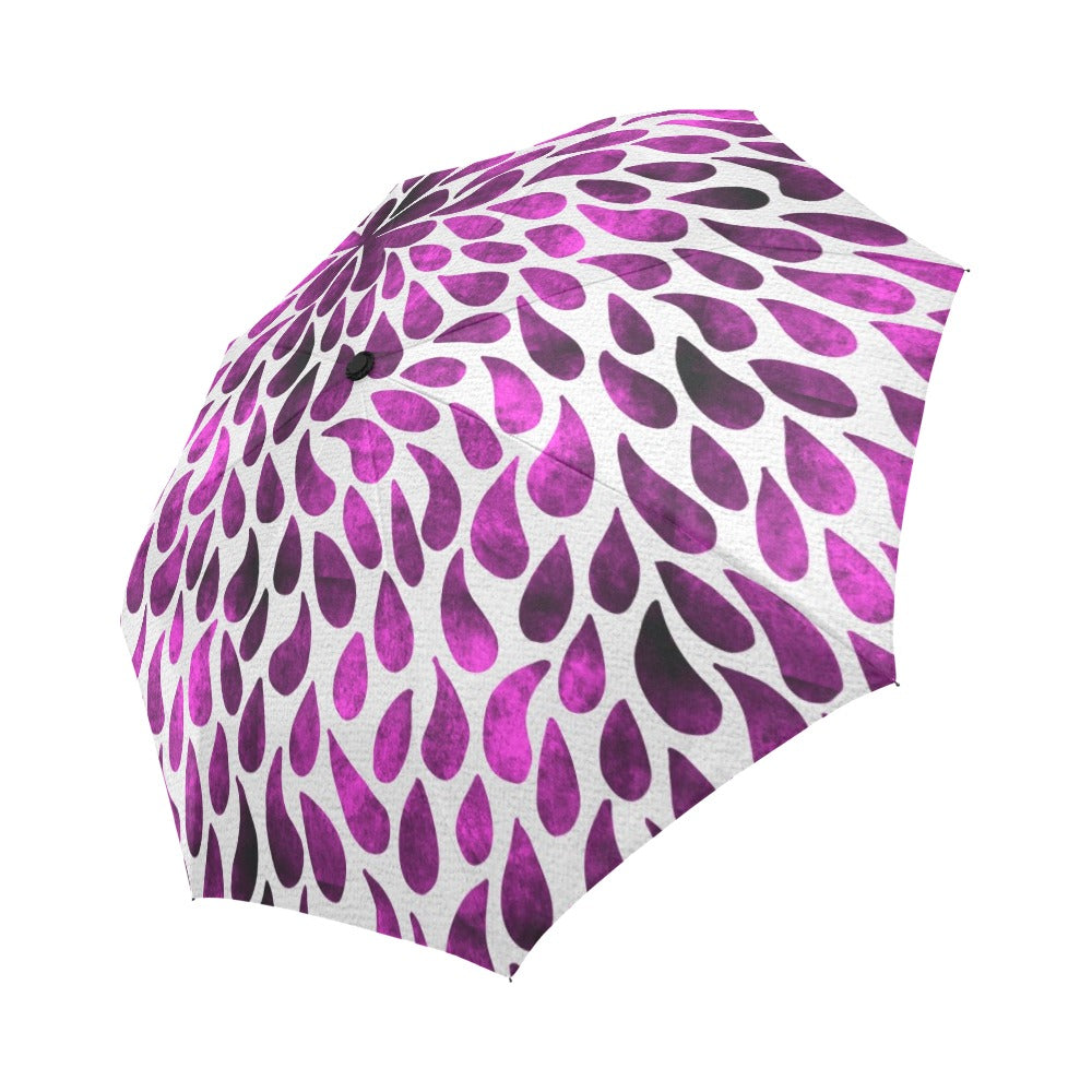 Abstract Pink Flower Petals Automatic Foldable Umbrella