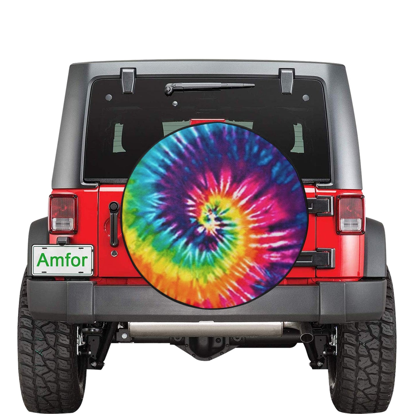 Rainbow Tie Dye Spare Tire Cover (Large) (17")