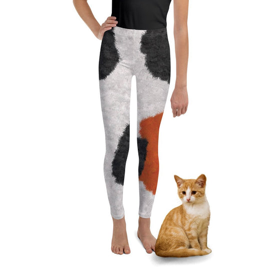 Calico Cat Fur Print Youth Leggings