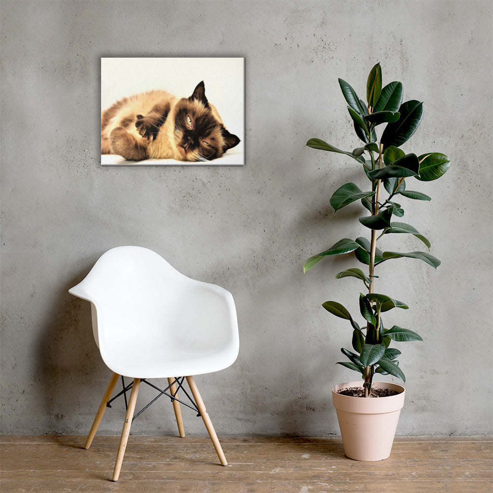 Cat Lounging Canvas Wall Hanging