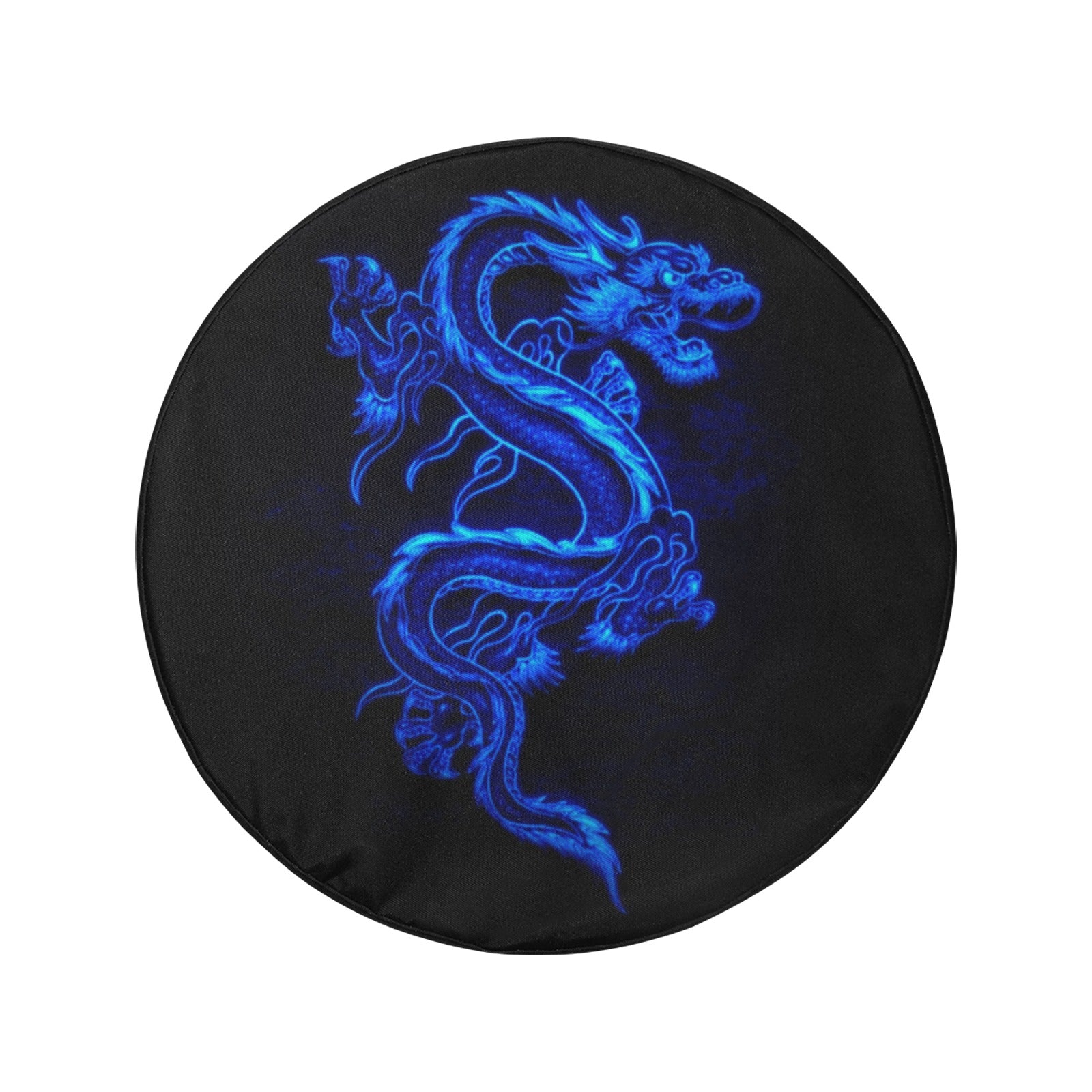 Blue Fire Dragon Spare Tire Cover (Large) (17")