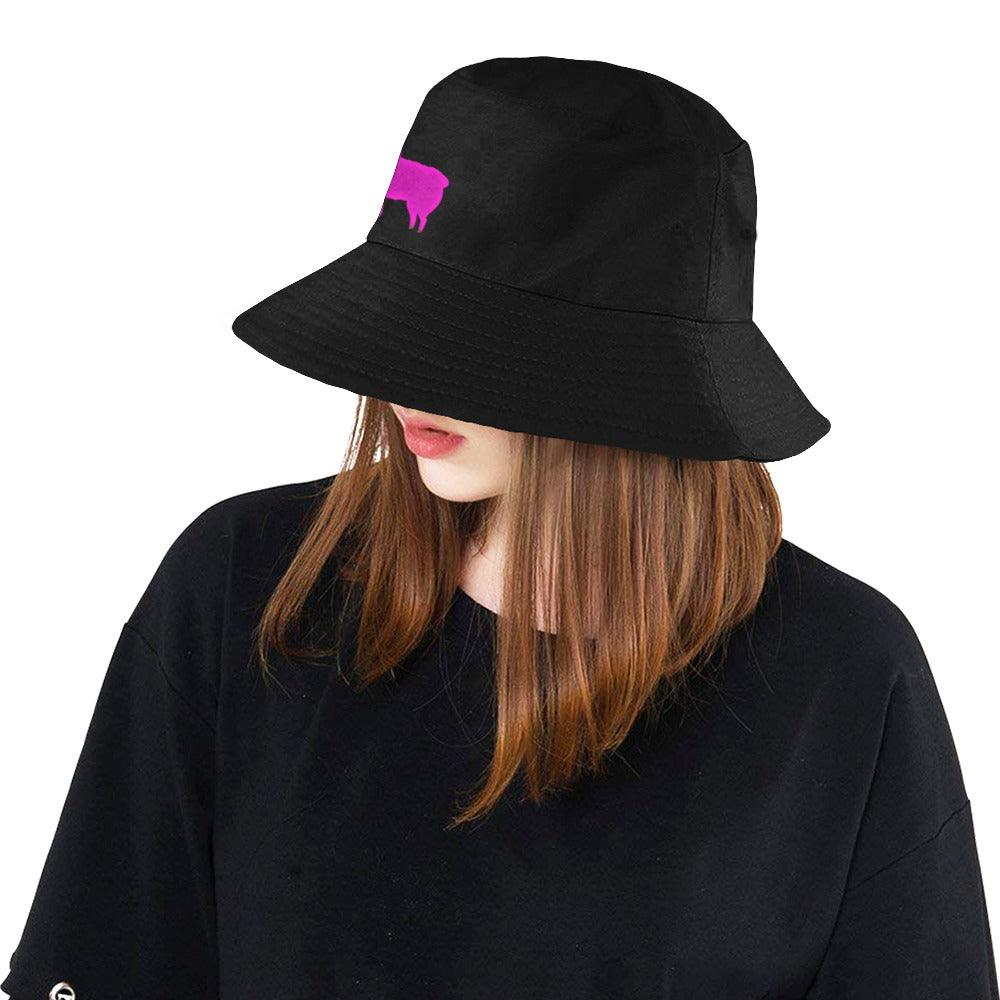 Llama Security Black Printed Bucket Hat