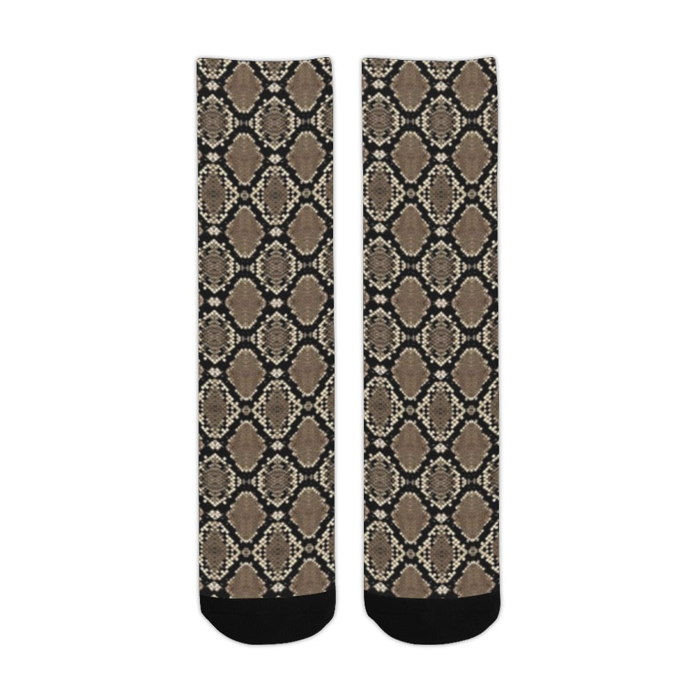 Snakeskin Print Sublimated Crew Socks